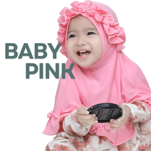 স্পানডেক্স কাপড় এর BABY PINK CROWN হিজাব, ৪ মাস থেকে ১০ বছর বয়সী বাবুর জন্য। - 5-6 YEAR