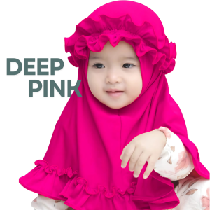 স্পানডেক্স কাপড় এর DEEP PINK CROWN হিজাব, ৪ মাস থেকে ১০ বছর বয়সী বাবুর জন্য। - 5-6 YEAR