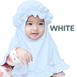 স্পানডেক্স কাপড় এর WHITE CROWN হিজাব, ৪ মাস থেকে ১০ বছর বয়সী বাবুর জন্য। - 3-4 YEAR