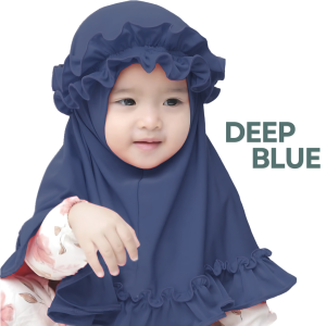স্পানডেক্স কাপড় এর DEEP BLUE CROWN হিজাব, ৪ মাস থেকে ১০ বছর বয়সী বাবুর জন্য। - 5-6 YEAR