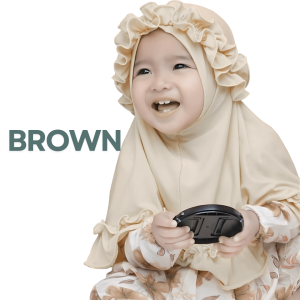 স্পানডেক্স কাপড় এর BROWN CROWN হিজাব, ৪ মাস থেকে ১০ বছর বয়সী বাবুর জন্য। - 7-8 YEAR